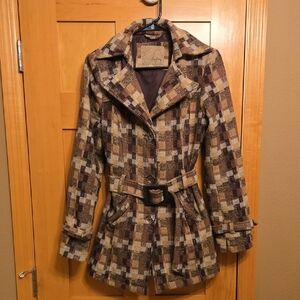 Daytrip Brown and Tan Trench Coat